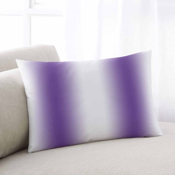 Purple White Ombre Throw Pillow Cover, Pillowcase Protectors with Zipper, Breathable Decorative Lumbar Pillow Case Cover, Modern Abstract Art Farmhouse Gradient Pillow Shams for Couch Sofa 12x20Inch