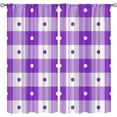 thumbnail image 1 of Purple White Plaid Checkered Kids Rod Pocket Long Curtains, Orderly Polka Dots Two Panels Room Decor Drapes, Energy Saving Filter Light Window Shades for Living Room Bedroom Kitchen-W52xL84in, 1 of 6