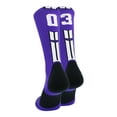thumbnail image 1 of Purple/White Player Id Crew Number Socks (#03, Medium), 1 of 2