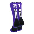 thumbnail image 1 of Purple/White Player Id Crew Number Socks (#21, Large), 1 of 2