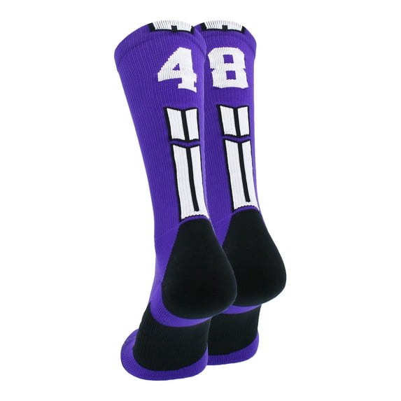 Purple/White Player Id Crew Number Socks (#48, Medium)