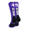 thumbnail image 1 of Purple/White Player Id Crew Number Socks (#49, Large), 1 of 2