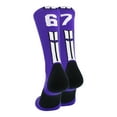 thumbnail image 1 of Purple/White Player Id Crew Number Socks (#67, Small), 1 of 2