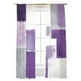 thumbnail image 1 of Purple White Sheer Curtains 108 Inch Long 2 Panels, Graffiti Art Abstract Mottled Oil Paint Texture Light Filtering Rod Pocket Semi Sheer Curtains, Sheer Voile Drapes for Living Room, 52"x108", 1 of 5