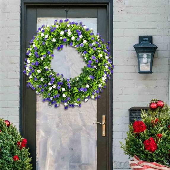 Purple White Spring Summer Wreath Handmade Colorful Farmhouse Style ...