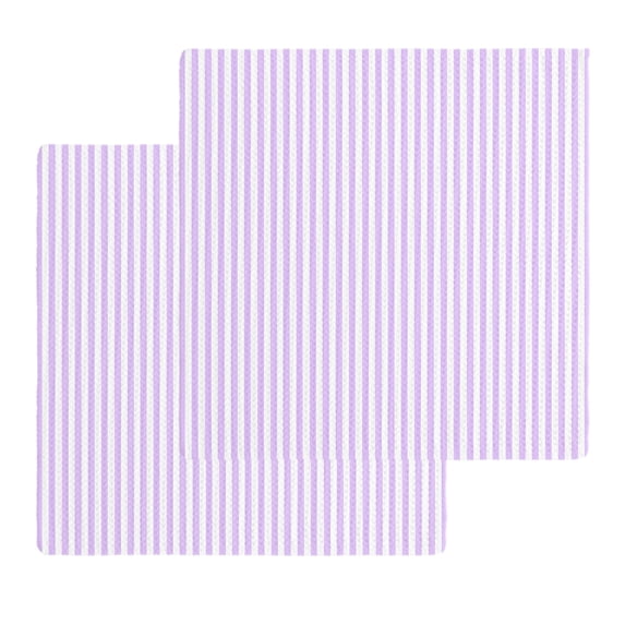 Purple White Stripe Kitchen Dish Towels for Drying Dishes Set of 2, Modern Minimalist Geometric Striped Waffle Weave Microfiber Hand Tea Bathroom Towels Quick Dry & Absorbent Towel 12x12