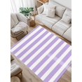 thumbnail image 1 of Purple White Striped Area Rug for Bedroom 3x5 Ft Rectangular Geometric Super Soft fuzzy Throw Rug Non-Slip Fluffy Plush Indoor Floor Carpet for Living Room Nursery Home Decor, 1 of 8