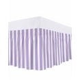 thumbnail image 1 of Purple White Striped Bed Skirt Rectangular Geometric Bed Skirts Queen Size 16 Inch Drop, Wrap Around Dust Ruffle&nbsp;Bedskirt with Adjustable Elastic Belt for Queen Size Beds, 1 of 7