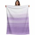 thumbnail image 1 of Purple White Throw Blankets, Abstract Modern Brush Strokes Soft Fleece Blanket Decorative for Home Sofa Couch Chair Living Bedroom, 30x40 Inches,, 1 of 9