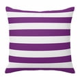 thumbnail image 1 of Purple White Throw Pillow Cover Stripe Cotton Linen Cushion Cover Throw Pillow Case with Invisible Zipper for Couch Sofa Bed Chair Car 16x16 Inch, 1 of 14
