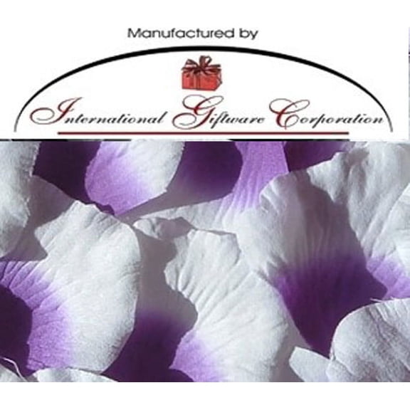 Purple / White - Two Tone - 100 Silk Rose Petals Wedding Favors - Solid Colors - Wedding Reception and Party Supplies