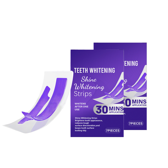 Purple Whitening Strips for Sensitive Teeth, Enamel Safe Teeth Whitening Kit, 30-Minute Fast Acting, Noticeably Whiter Teeth After 1 Use, Removes Surface Stains, 14 Treatments