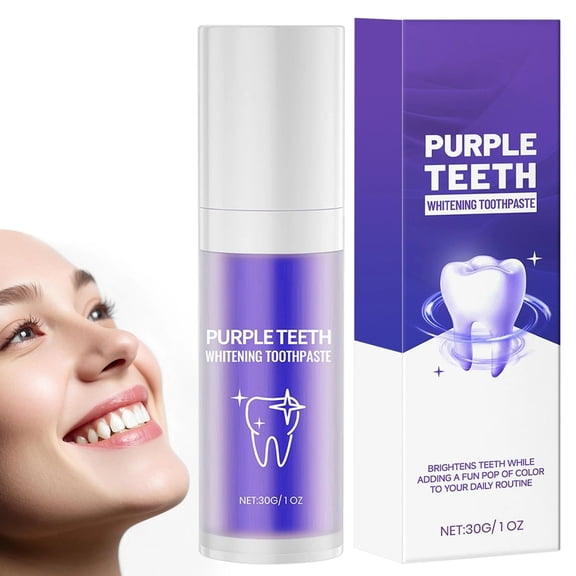 Purple Whitening Toothpaste 30g - Gentle Stain Removal with Instant Freshness - Brightens Smile