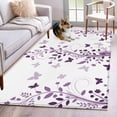 thumbnail image 1 of Purple Wildflowers Area Rugs 3x5 ft Watercolor Spring Country Purple Floral Plant Butterfly Washable Rug Non Slip Indoor Carpet Absorbent Floor Mat for Living Room Bedroom Dining Room, 1 of 9
