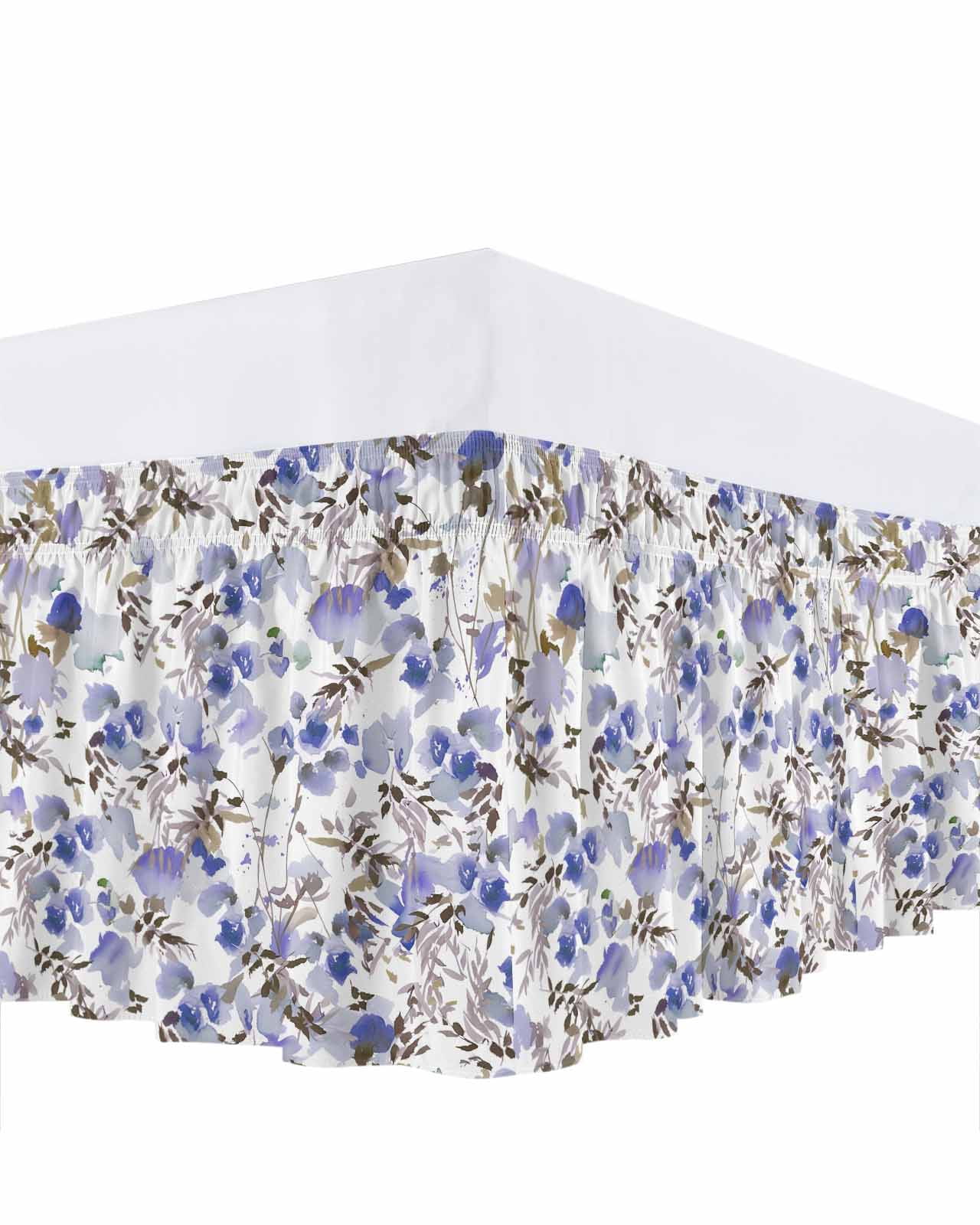 Purple Wildflowers Bed Skirt California King Size 16 Inch Drop, Spring ...
