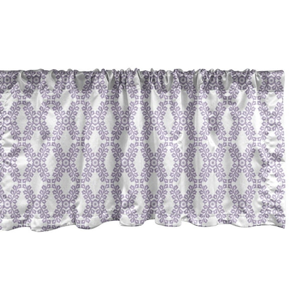 Ambesonne Purple Valance Pack of 2, Pastel Colored Floral Branch, 54"X18", White Pale Lavender