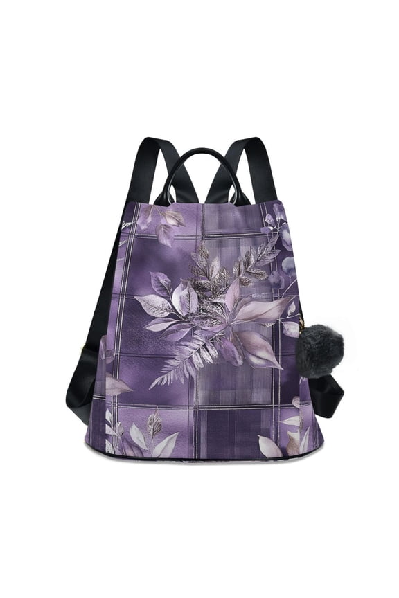 Purple Winter Leaves Branches Travel Laptops Backpack for Women Anti-theft Casual Work Bag Daypack Lightweight Laptop Bag