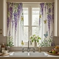 thumbnail image 1 of Purple Wisteria Kitchen Curtains Boho Lilac Blossom Flower Floral Small Short Bathroom Window Curtains Spring Violet Butterfly Drapes for Bedroom 2 Panels Window Treatment Tiers 26x36 Inch, 1 of 4