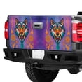 thumbnail image 1 of Purple Wolf Tailgate Wrap – Fantasy Animal Art Truck Tailgate Decal, Vibrant Tribal Wolf Aesthetic Vehicle Graphic, Colorful Wildlife Tailgate Decor, 1 of 7