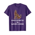 thumbnail image 1 of Purple Wolf and Books Pattern T-Shirt for Book Lovers and Nature Enthusiasts, 1 of 5