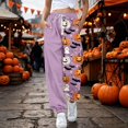 thumbnail image 1 of Purple Women Halloween Pajamas Pants Womens Halloween Pajamas Pants Cute Magical Pajama Soft Long Bottoms Women Fall Pjs S, 1 of 9
