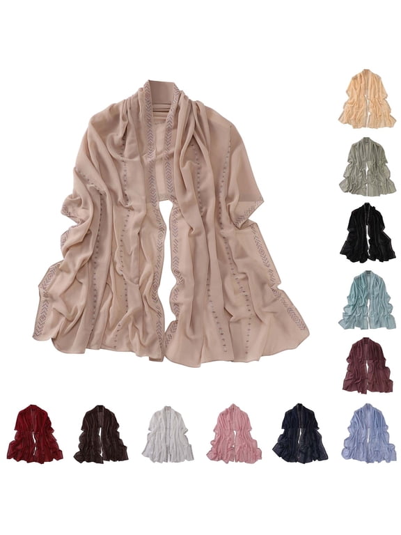 Purple Women Hijab Undercap Chiffon 3-in-1 Chiffon Hijab Scarf for Women with Built-in Magnets and Undercap Head Wraps One Size