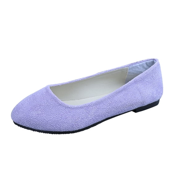 Purple Women'S Casual Shoes Loafers Flat Soft Sole Round Toe Closed Toe Plus Size Lightweight Comfortable Indoor Outdoor Walking Footwear 1Pc Size 41 Eu Weight 0.59 Lb