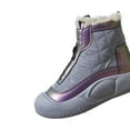 thumbnail image 1 of Purple Women'S High-Top Snow Boots With Fleece Lining, Thick Sole For Stability, Warm And Comfortable For Winter, 1 of 9
