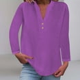 thumbnail image 1 of Purple Women Shirts, Women'S Fashion Casual V Neck Button Up Short Sleeved Blouse,Women Shirts M, 1 of 6