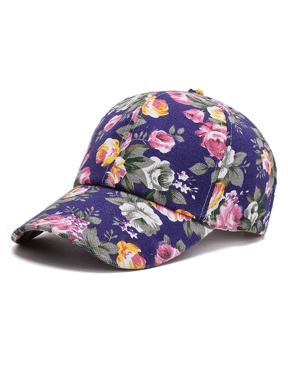 Purple Women's Baseball Caps, Peony Color Baseball Cap Casual Trend Duck Cap Outdoor Sun Hat,Women's Accessories Baseball Caps