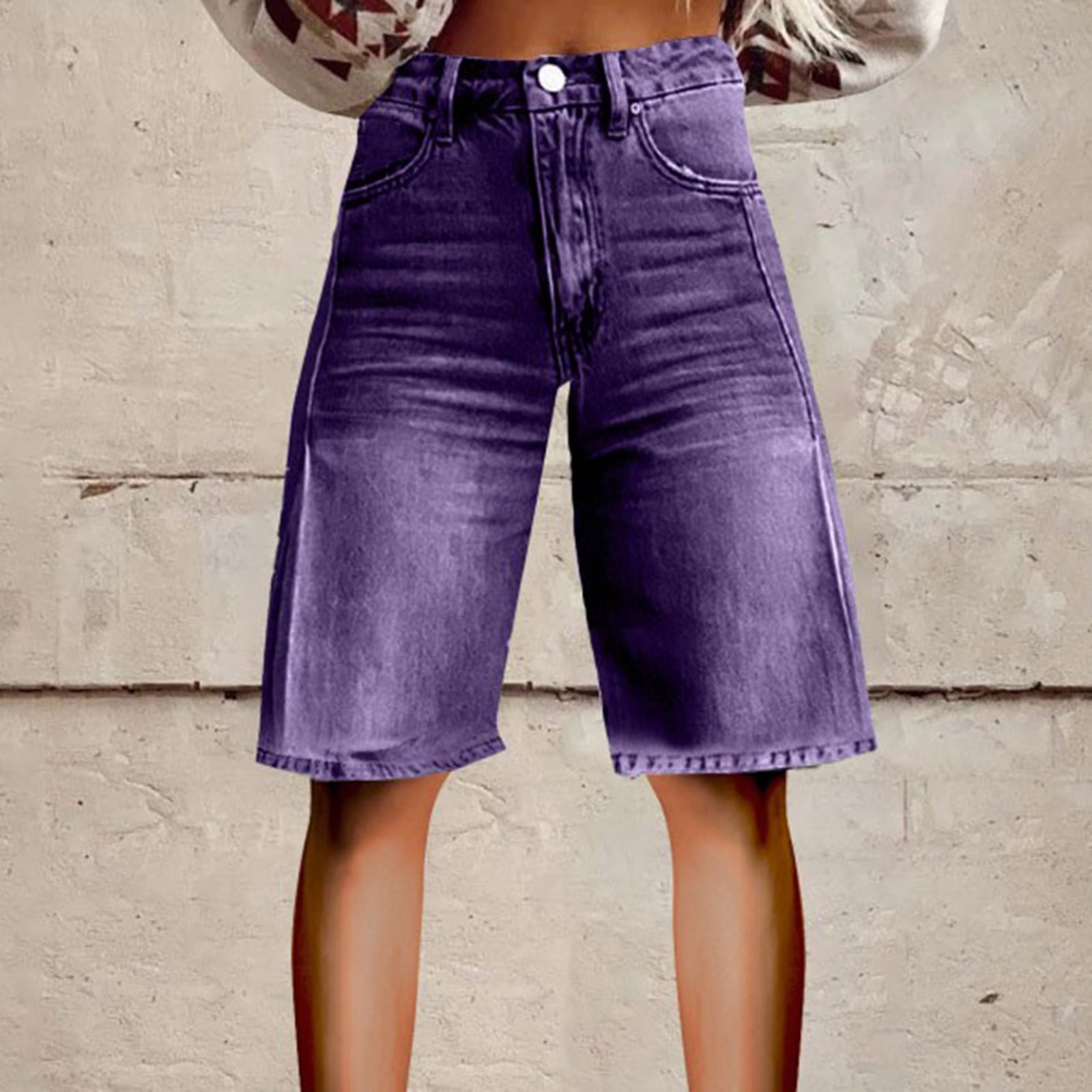 Women’s Orange Denim Shorts