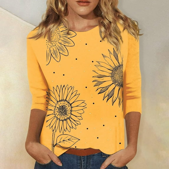 Purple Women's Short Sleeve T-shirt, Women'S Fashion Casual Floral Stripe Print Three Quarter Sleeve T Shirt,Women's Short sleeve T-shirt XXL
