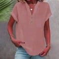 thumbnail image 1 of Purple Women's Short Sleeve T-shirt, Women'S Fashion Casual V Neck Button Down Short Sleeve Top T Shirt,Women's Short sleeve T-shirt XL, 1 of 7