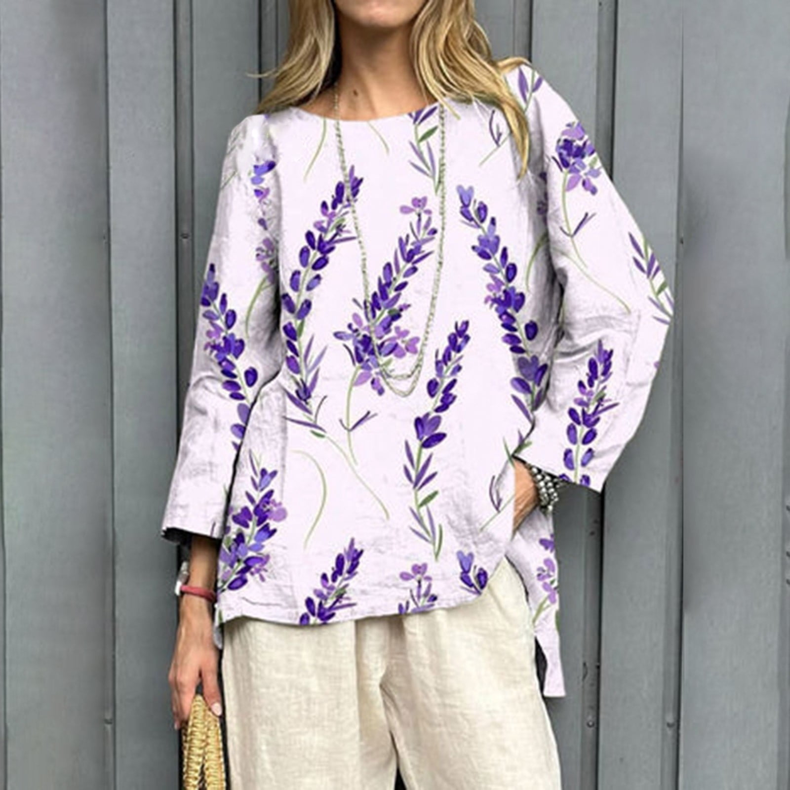 Classic Womens Shirt - Cotton Tiffy Purple