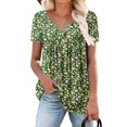 thumbnail image 1 of Purple Womens Shirts Summer, Polyester T-Shirts for Women, Short Sleeve Plain T Shirts for Women, Casual Tops for Women, Floral Tee Shirts for Women Loose Fit, Weekend Flower Leisure Teacher Shirt, 1 of 3