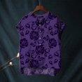 thumbnail image 1 of Purple Womens Summer Tops Cute Tops for Women Collar Non Sleeve Linen Shirts Plus Size Floral Blouses Casual Summer Clothes Going Out Tops for Women, 1 of 4