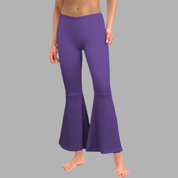 Purple Womens Sweatpants Ladies Solid Color High Waist Slim Fit Casual Flared Pants Trousers Casual Pants Women