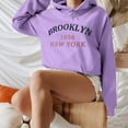thumbnail image 1 of Purple Womens Sweatshirt Women's Long Sleeve New York Letter Printed Hoodie Hoodie Hoodie Fall Clothes for Women, 1 of 5