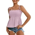thumbnail image 1 of Purple Womens Tops Womens Shoulder Ruffle Sleeveless Blouse Tank Top Shirts for Women, 1 of 5