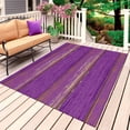 thumbnail image 1 of Purple Wood Grain Outdoor Rug for Patio/Deck/Porch, Non-Slip Large Area Rug 6 x 9 Ft, Farmhouse Plank Retro Country Indoor Outdoor Rugs Washable Area Rugs, Reversible Camping Rug Carpet Runner, 1 of 8