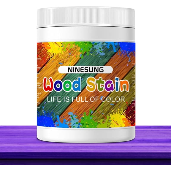 Purple Wood Stain | Colored Wood Stain for Indoor and Outdoor Furniture | Fast Drying Water Based Stain for Wood | 4 Ounces Wood Dye (Purple, 16 Ounces)
