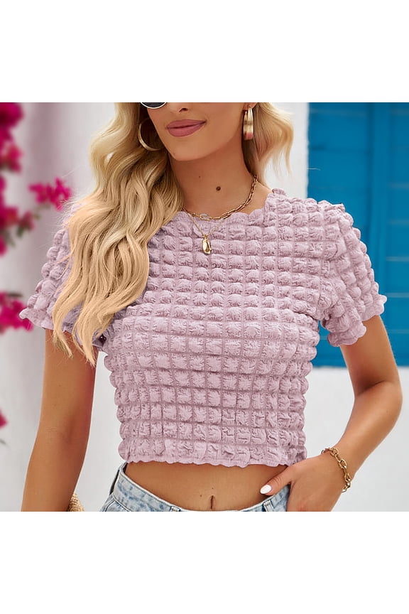 Purple XL WIZUTIZ Womens Tops up to 65% Off Casual Fluffy Cotton Linen Tee Crew Neck Athletic Solid Tshirts Vintage Ladies Shirts Retro Oversize Tops Blouse Flowy Cotton Blend Short Sleeve