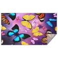 thumbnail image 1 of Purple Yellow Blue Butterfly Pattern Rectangle Tablecloth 60"x102",Waterproof Polyester Rectangle Table Cloth, Wipeable Spillproof Polyester Tablecloth for Dining, Camping, Indoor and Outdoor, 1 of 6