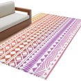 thumbnail image 1 of Purple Yellow Boho Area Rug Washable 3x5 Entryway Rug Non-Slip Indoor Low Pile Ethnic Tribe Arrows Geometric Floor Carpet Small Rugs for Bedroom Office Living Room Kitchen Entrance Nursery, 1 of 9