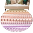 thumbnail image 1 of Purple Yellow Boho Round Area Rug 5ft Washable Large Round Rug for Living Room, Soft Non-Slip Circle Rugs for Dining Room, Ethnic Tribe Arrows Geometric Floor Carpet for Bedroom Entryway Home Office, 1 of 9