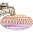 thumbnail image 1 of Purple Yellow Boho Round Rug 3ft Area Rug Washable Soft Non-Slip 3' Circle Low Pile Rugs Ethnic Tribe Arrows Geometric Carpet for Bedroom Living Room Entryway Home Office Dining Room, 1 of 9