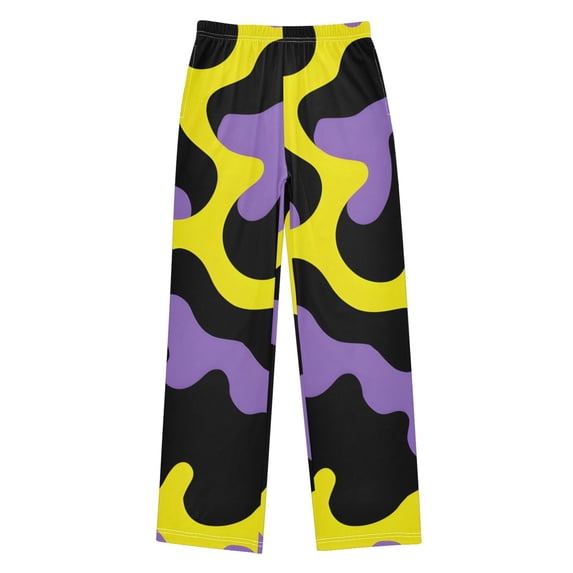 Purple Yellow Cow Pattern Pajama Pants Soft Lightweight Lounge Pants Bottoms Sleep Pants Warm Comfy