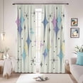 thumbnail image 1 of Purple Yellow Diamond Blackout Curtains for Bedroom/Living Room, Pinch Pleated Black Out Curtains, Modern Geometric Middle Century Room Darkening Window Drapes with Hooks 2 Panels, 39"x70", 1 of 8