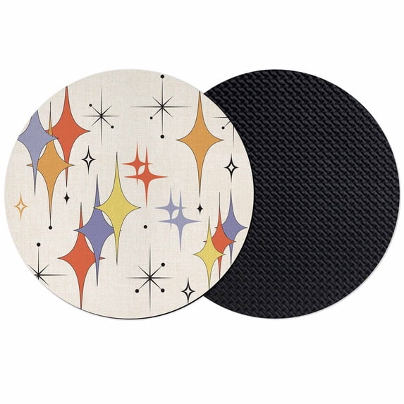 Purple Yellow Diamond Coasters Set of 2, Absorbent Coasters for Drinks, Modern Geometric Middle Century Beige Coaster for Desk Coffee Table Protection, Home Decor House Warming Gifts 4"