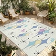 thumbnail image 1 of Purple Yellow Diamond Outdoor Rug 3x5 Ft - Reversible Patio Rug Outdoor Camping Rugs, Modern Geometric Middle Century Washable Indoor Outdoor Area Rugs, Non-Slip Outdoor Carpet Runner for Deck/Porch, 1 of 8